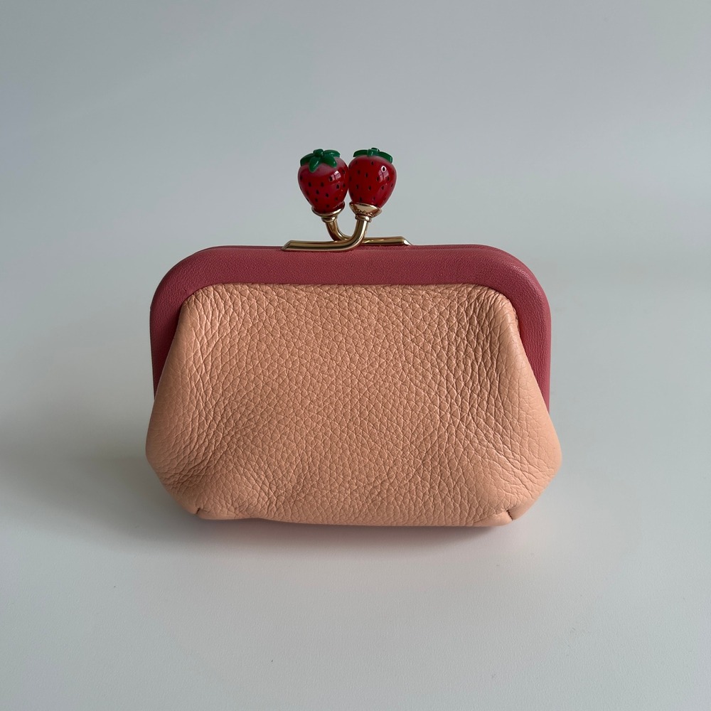 Coach Nora Kisslock Card Case Pink Pebbled Leather Coin Purse C8334 - Picture 2 of 9